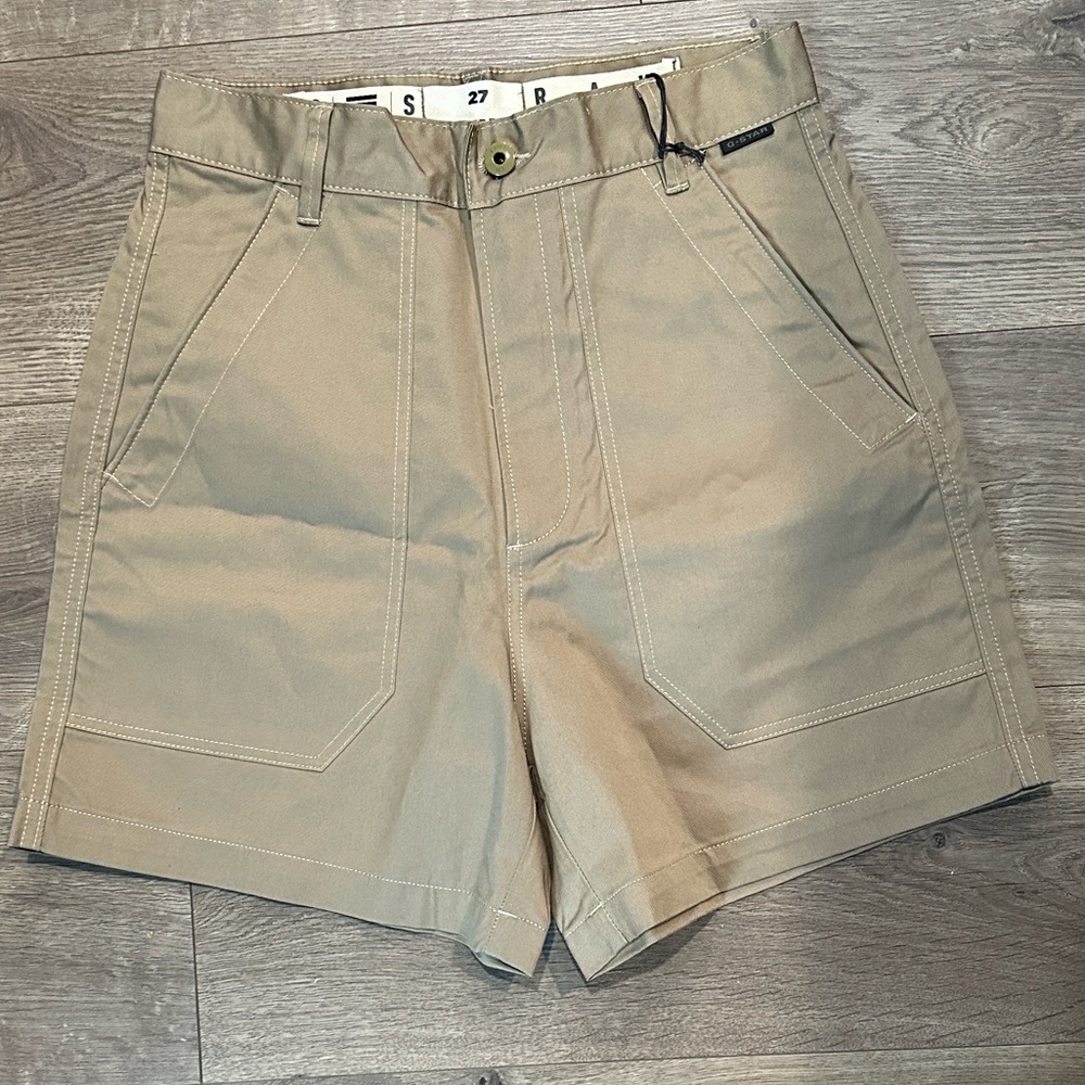 G-Star Raw 3D Fatigue Shorts Khaki Utility Military Style Size 27 NWT